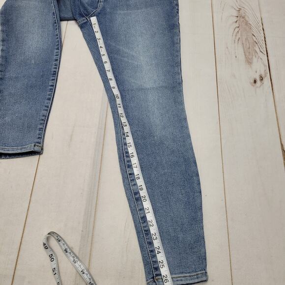 Everlane NWT curvy The Way High  skinny jeans organic cotton crop faded blue - Picture 2 of 9